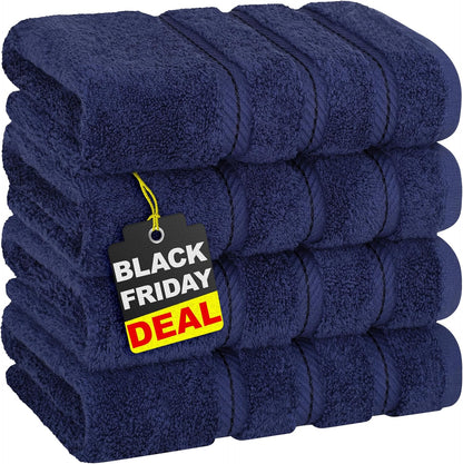 American Soft Linen Luxury 6 Piece Towel Set, 2 Bath Towels 2 Hand Towel 2 Washcloths, 600 GSM 100% Cotton Turkish Towels for Bathroom, Light Grey Towel Sets