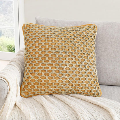 Boho Living 18x18 White Throw Pillow Covers Pillow Insert not Included - Boho Pillow Covers Only, Pack of 2